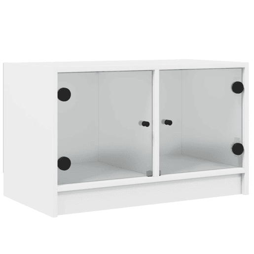 Móvel de TV - Modulo de TV - Armário de TV c portas de vidro 68x37x42 cm branco
