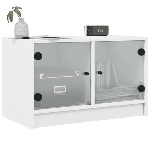Móvel de TV - Modulo de TV - Armário de TV c portas de vidro 68x37x42 cm branco