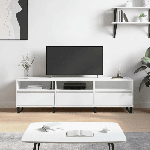 Móvel de TV - Modulo de TV - Armário de TV 150x30x44,5 cm derivados de madeira branco