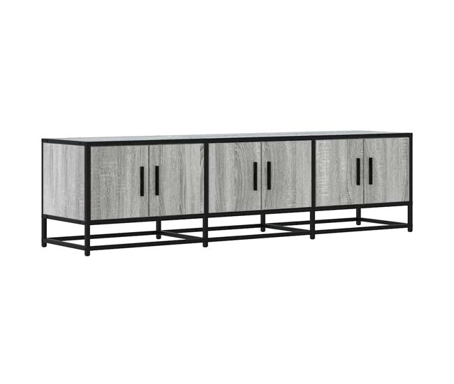 Mueble tv - mesa de tv madera ingeniería y metal gris sonoma 150x35x41 cm
