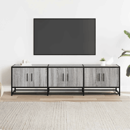 Móvel p TV, Armário de TV 150x35x41 cm deriv. madeirametal cinzento sonoma