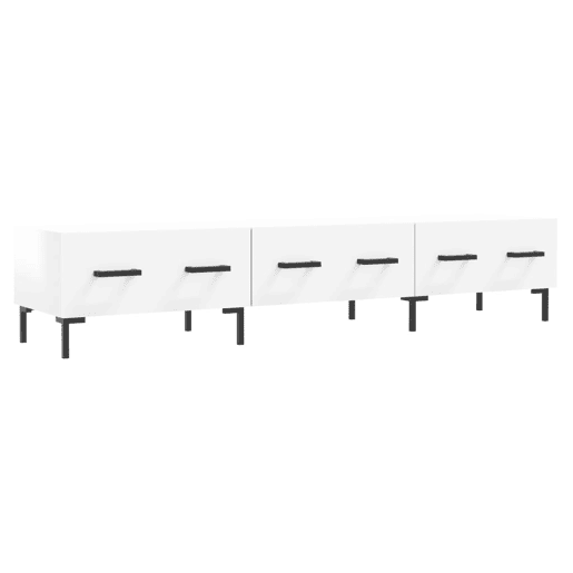 Móvel de TV - Modulo de TV - Armário de TV 150x36x30 cm derivados de madeira branco brilhante