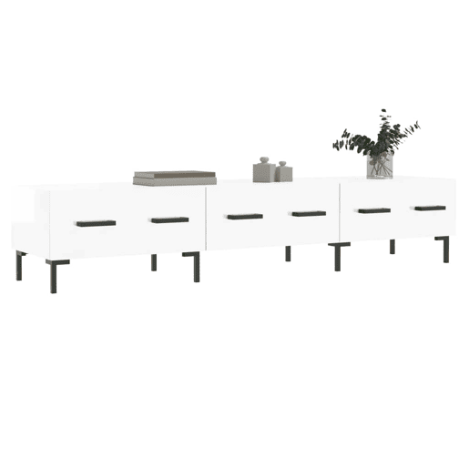 Móvel de TV - Modulo de TV - Armário de TV 150x36x30 cm derivados de madeira branco brilhante