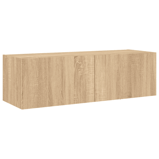 Móvel de parede p TV - Armário de TV c luzes LED 100x35x31 cm carvalho sonoma