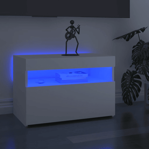 Móvel de TV - Modulo de TV - Armário de TV com luzes LED 60x35x40 cm branco