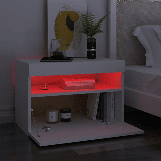 Móvel de TV - Modulo de TV - Armário de TV com luzes LED 60x35x40 cm branco