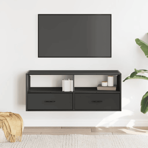 Móvel para TV - Móvel de TV - Armário de TV 100x31x39,5 cm derivados de madeirametal preto