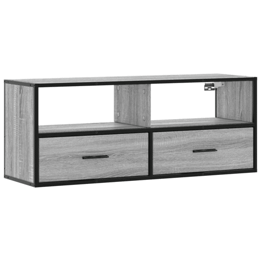 Móvel p TV, Armário de TV 100x31x39,5 cm deriv. madeirametal cinzento sonoma