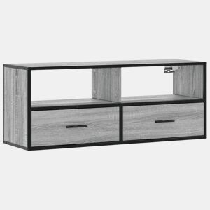 Móvel p TV, Armário de TV 100x31x39,5 cm deriv. madeirametal cinzento sonoma