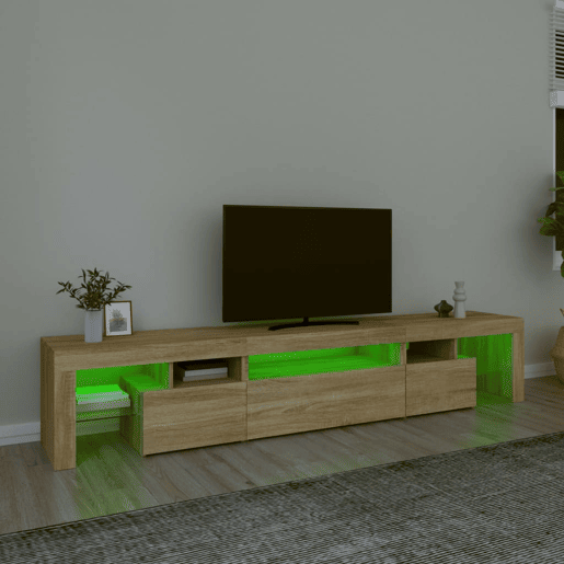 Móvel de TV - Modulo de TV - Armário de TV com luzes LED 215x36,5x40 cm carvalho sonoma