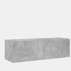 Móvel de parede p TV - Armário de TV c luzes LED 100x35x31 cm cinza cimento