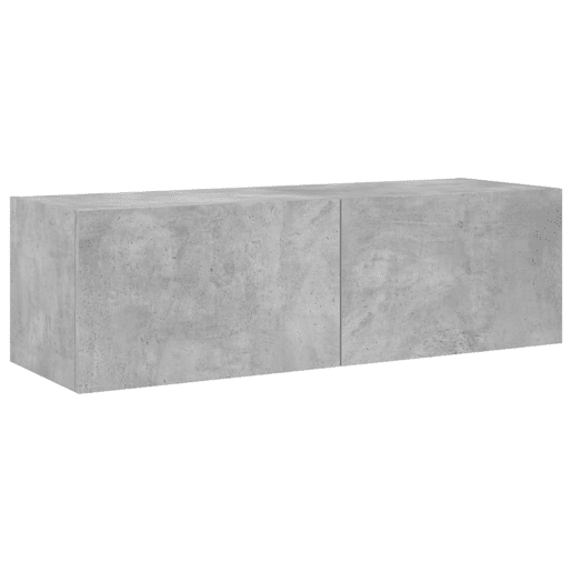 Móvel de parede p TV - Armário de TV c luzes LED 100x35x31 cm cinza cimento