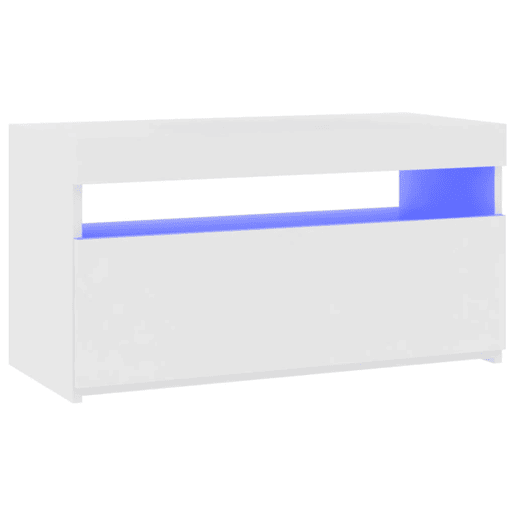 Móvel de TV - Modulo de TV - Armário de TV com luzes LED 75x35x40 cm branco