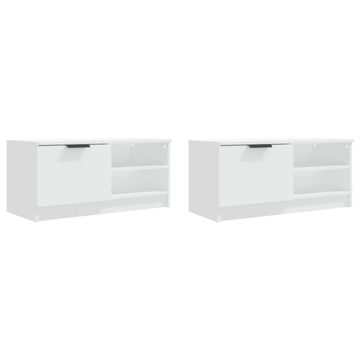 Móveis para TV - Armários de TV 2 pcs 80x35x36,5 cm madeira processada branco