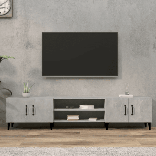 Móvel de TV - Modulo de TV - Armário de TV 180x31,5x40 cm derivados de madeira cinza cimento
