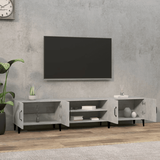 Móvel de TV - Modulo de TV - Armário de TV 180x31,5x40 cm derivados de madeira cinza cimento