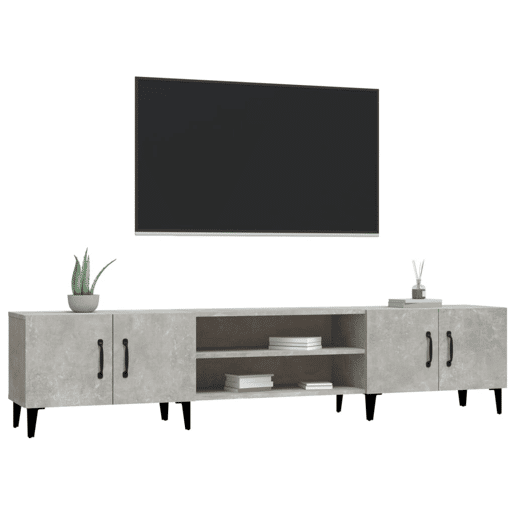 Móvel de TV - Modulo de TV - Armário de TV 180x31,5x40 cm derivados de madeira cinza cimento