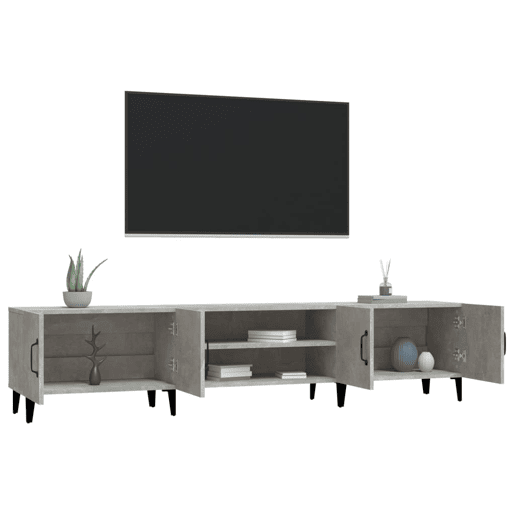 Móvel de TV - Modulo de TV - Armário de TV 180x31,5x40 cm derivados de madeira cinza cimento