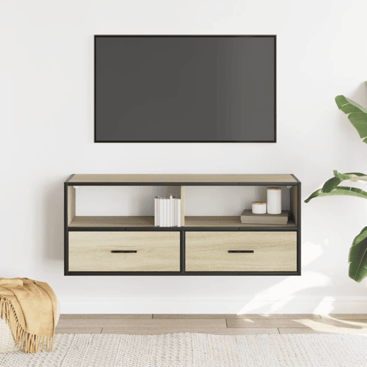 Móvel p TV, Armário de TV 100x31x39,5 cm deriv. madeirametal carvalho sonoma