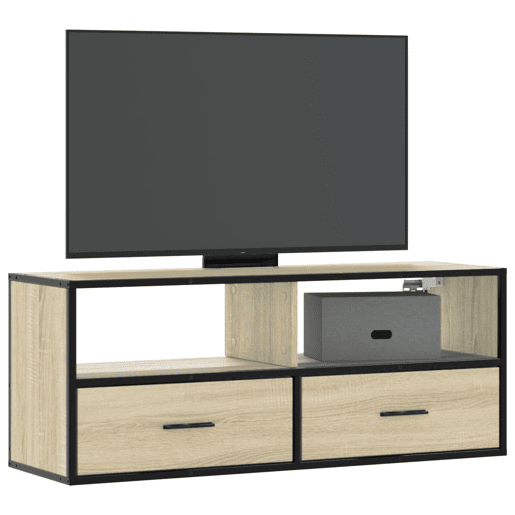 Móvel p TV, Armário de TV 100x31x39,5 cm deriv. madeirametal carvalho sonoma