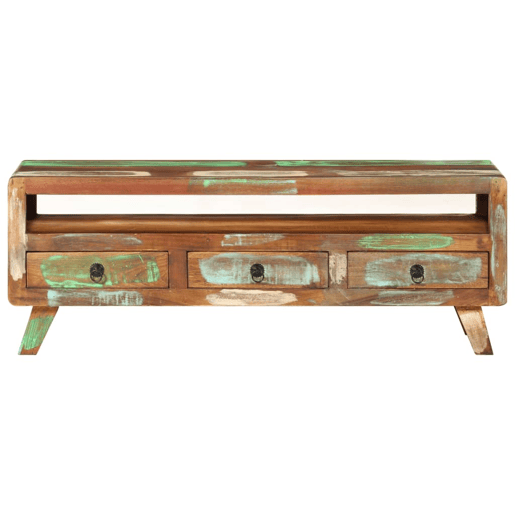 Móvel de TV - Modulo de TV - Armário de TV 110x30x40 cm madeira recuperada maciça multicor