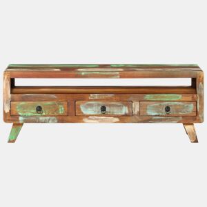 Móvel de TV - Modulo de TV - Armário de TV 110x30x40 cm madeira recuperada maciça multicor