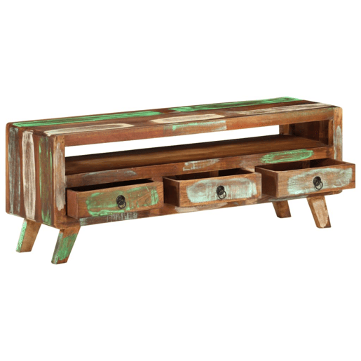 Móvel de TV - Modulo de TV - Armário de TV 110x30x40 cm madeira recuperada maciça multicor