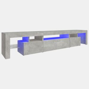 Móvel de TV - Modulo de TV - Armário de TV com luzes LED 215x36,5x40 cm cinzento cimento