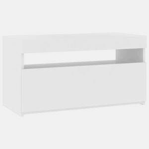 Móvel de TV - Modulo de TV - Armário de TV com luzes LED 75x35x40 cm branco brilhante