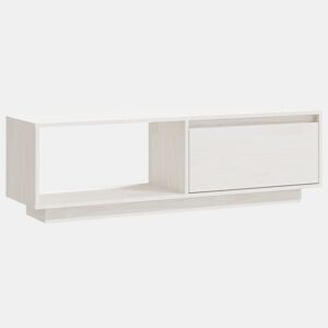 Móvel de TV - Modulo de TV - Armário de TV 110x30x33,5 cm madeira de pinho maciça branco