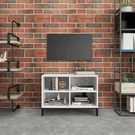 Móvel de TV - Modulo de TV - Armário de TV com pernas em metal 69,5x30x50 cm branco