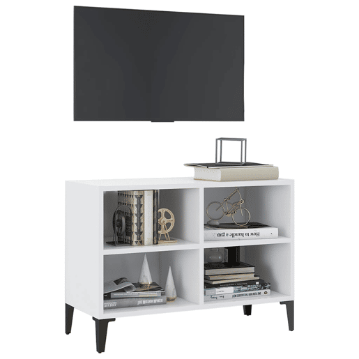 Móvel de TV - Modulo de TV - Armário de TV com pernas em metal 69,5x30x50 cm branco