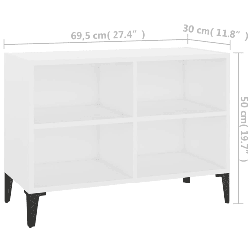 Móvel de TV - Modulo de TV - Armário de TV com pernas em metal 69,5x30x50 cm branco