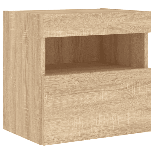 Móvel de parede p TV - Armário de TV c luzes LED 40x30x40cm carvalho sonoma