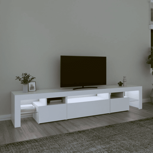 Móvel de TV - Modulo de TV - Armário de TV com luzes LED 215x36,5x40 cm branco