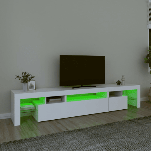 Móvel de TV - Modulo de TV - Armário de TV com luzes LED 215x36,5x40 cm branco