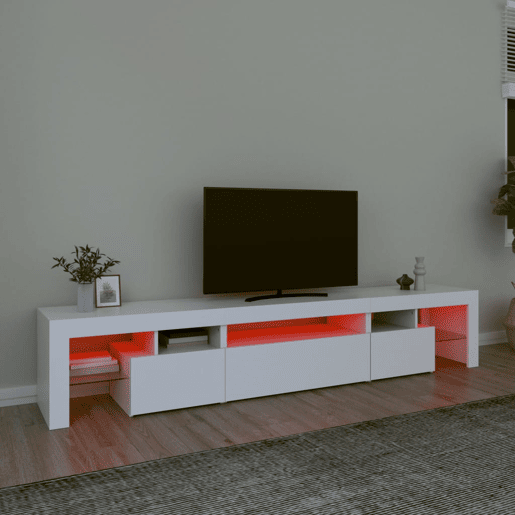 Móvel de TV - Modulo de TV - Armário de TV com luzes LED 215x36,5x40 cm branco