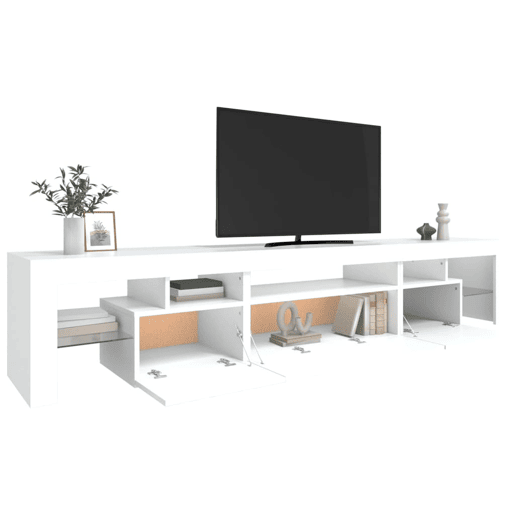 Móvel de TV - Modulo de TV - Armário de TV com luzes LED 215x36,5x40 cm branco