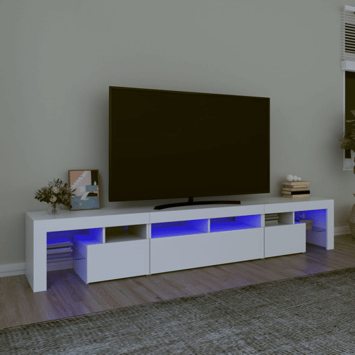 Móvel de TV - Modulo de TV - Armário de TV com luzes LED 230x36,5x40 cm branco