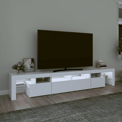 Móvel de TV - Modulo de TV - Armário de TV com luzes LED 230x36,5x40 cm branco