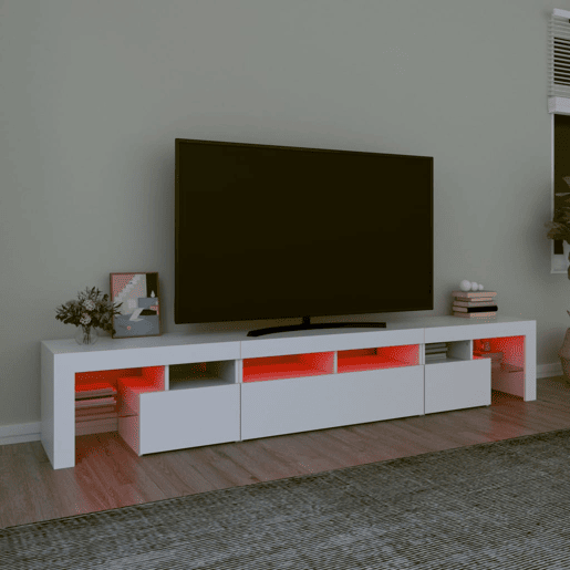 Móvel de TV - Modulo de TV - Armário de TV com luzes LED 230x36,5x40 cm branco