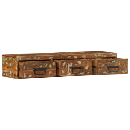 Armário de TV - Móvel de TV para parede 100x30x19cm madeira recuperada maciça