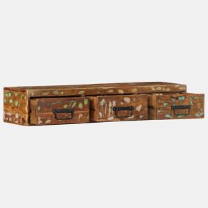 Armário de TV - Móvel de TV para parede 100x30x19cm madeira recuperada maciça