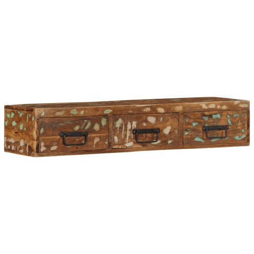 Armário de TV - Móvel de TV para parede 100x30x19cm madeira recuperada maciça