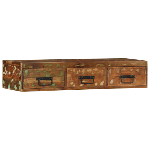 Armário de TV - Móvel de TV para parede 100x30x19cm madeira recuperada maciça