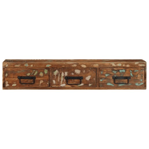 Armário de TV - Móvel de TV para parede 100x30x19cm madeira recuperada maciça