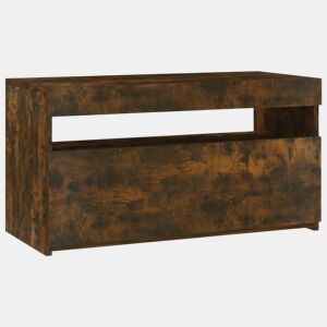 Móvel de TV - Modulo de TV - Armário de TV com luzes LED 75x35x40 cm carvalho fumado