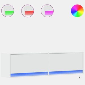 Móvel de parede para TV - Armário de TV com luzes LED 140x31x38 cm branco