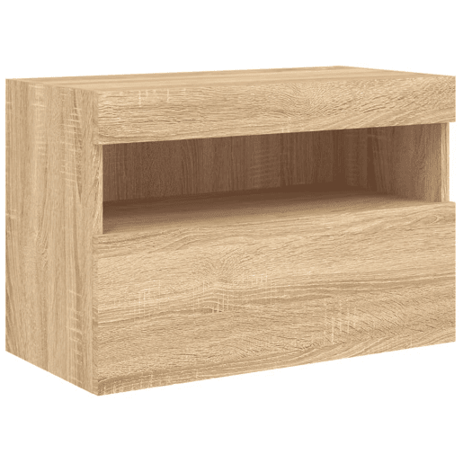 Móvel de parede p TV - Armário de TV c luzes LED 60x30x40 cm carvalho sonoma