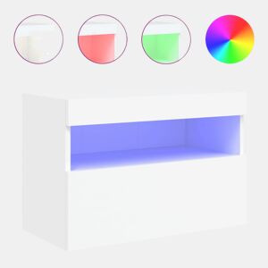 Móvel de parede para TV - Armário de TV com luzes LED 60x30x40 cm branco